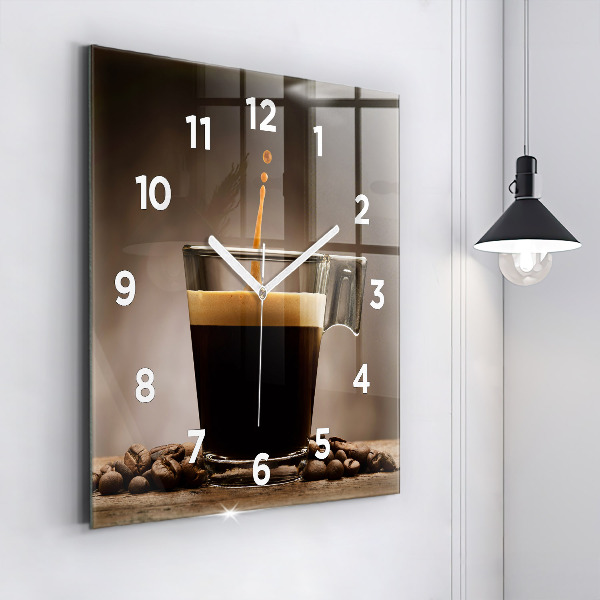 Horloge murale carrée Une tasse de café