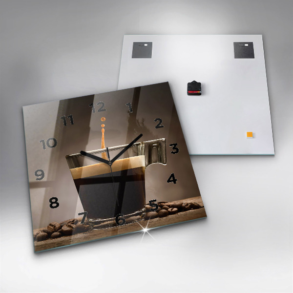 Horloge murale carrée Une tasse de café