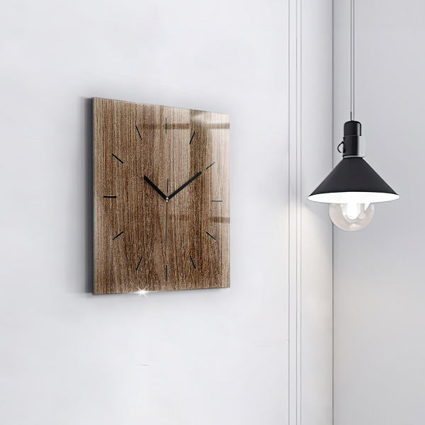 Horloge murale carrée Bois foncé