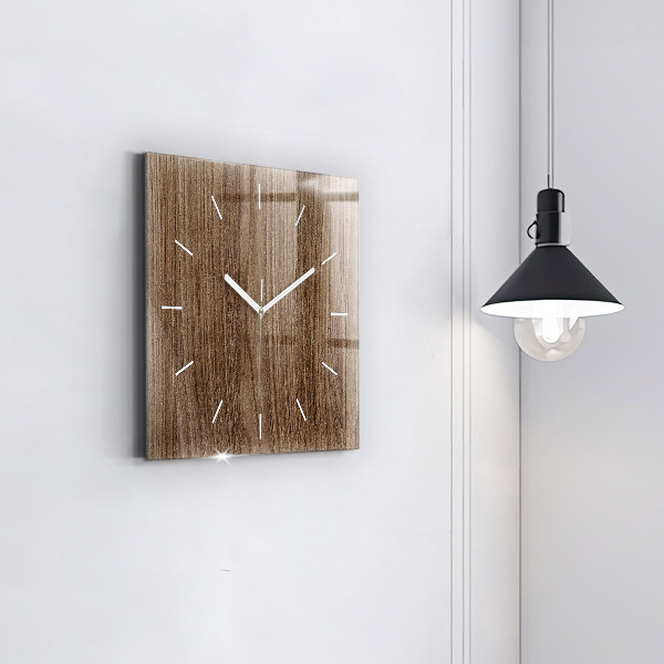 Horloge murale carrée Bois foncé