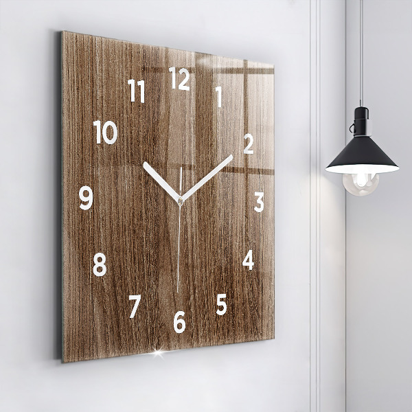 Horloge murale carrée Bois foncé