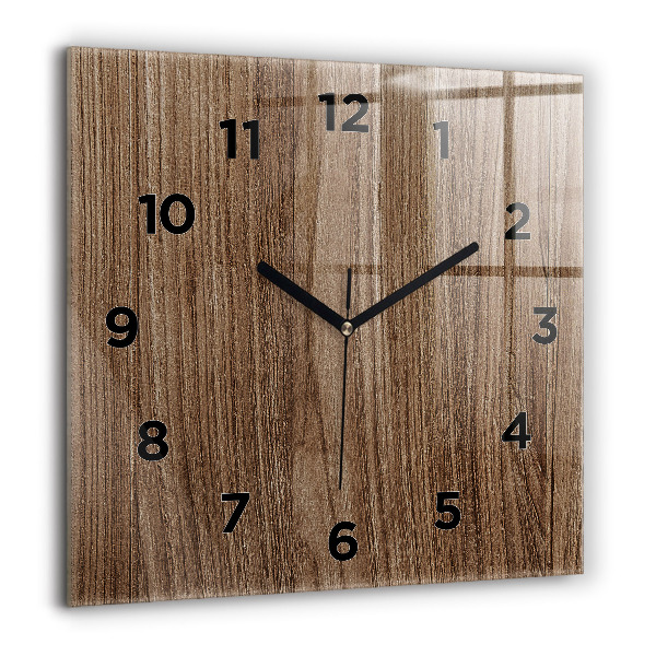 Horloge murale carrée Bois foncé