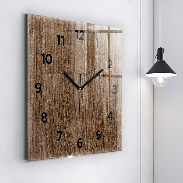 Horloge murale carrée Bois foncé