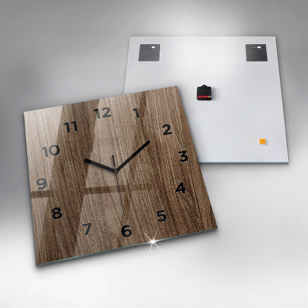Horloge murale carrée Bois foncé