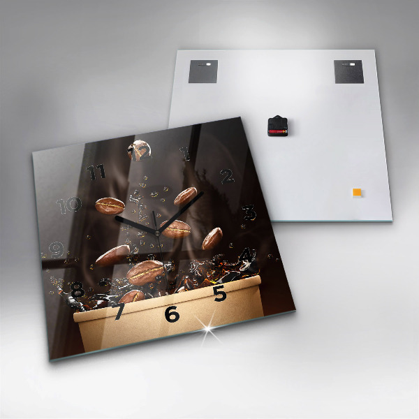 Horloge murale carrée Café chaud