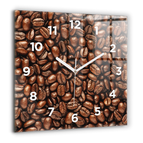 Horloge murale carrée Café en grains
