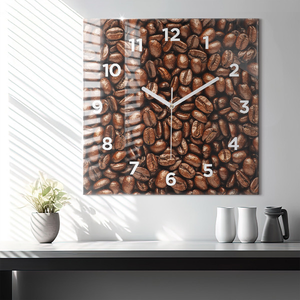 Horloge murale carrée Café en grains