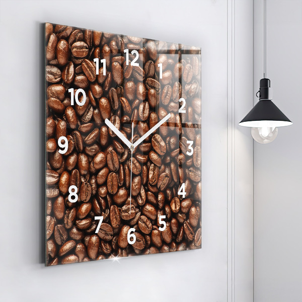 Horloge murale carrée Café en grains
