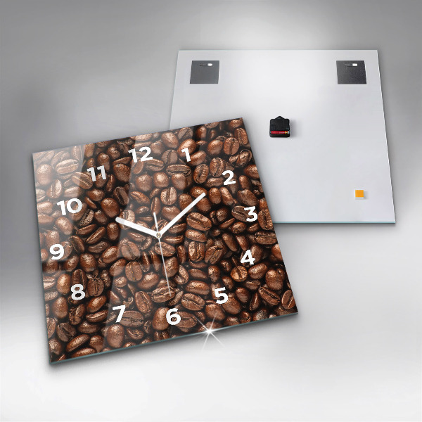 Horloge murale carrée Café en grains