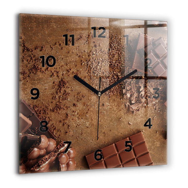 Horloge murale carrée Barres de chocolat