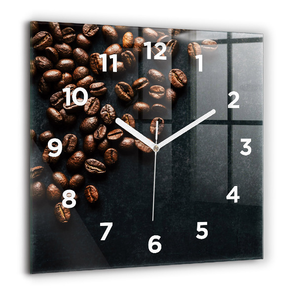 Horloge murale carrée Café en grains
