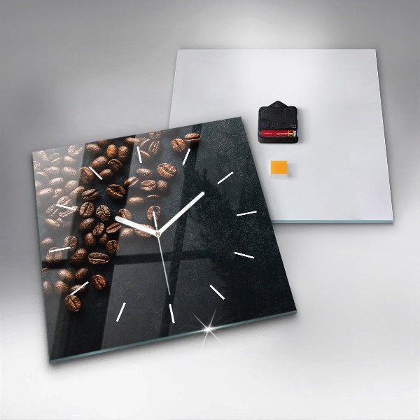 Horloge murale carrée Café en grains