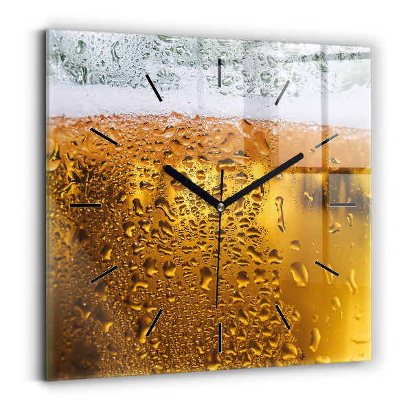 Horloge murale carrée Une chope de bière