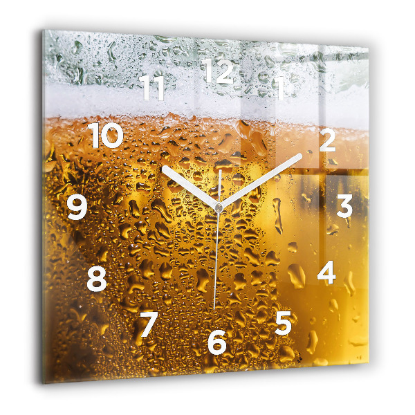 Horloge murale carrée Une chope de bière