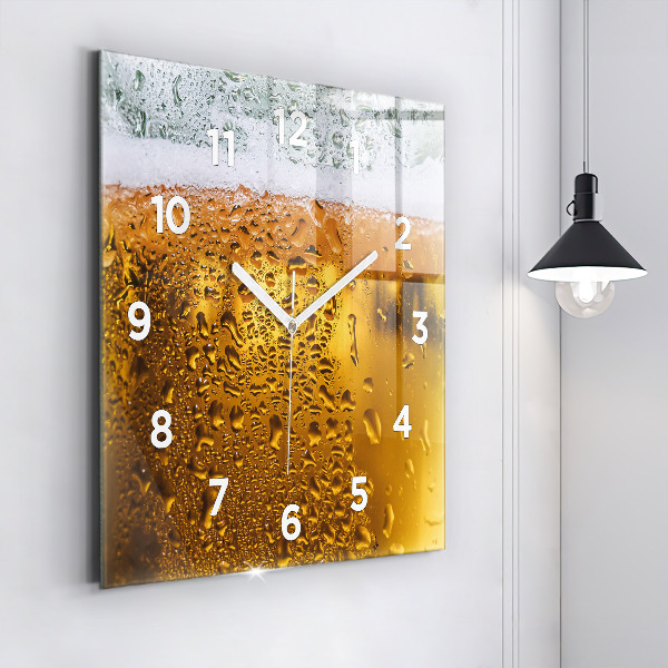 Horloge murale carrée Une chope de bière