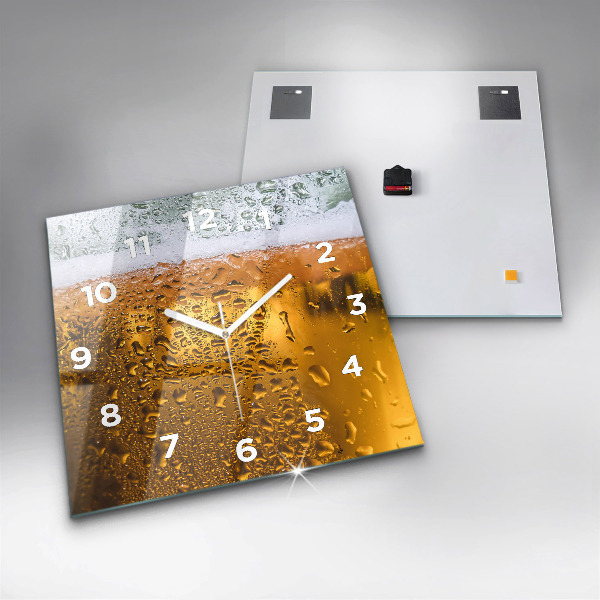 Horloge murale carrée Une chope de bière