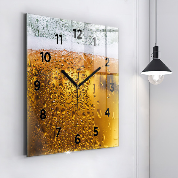 Horloge murale carrée Une chope de bière