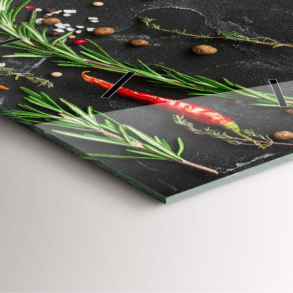 Horloge murale carrée Épices sur le comptoir