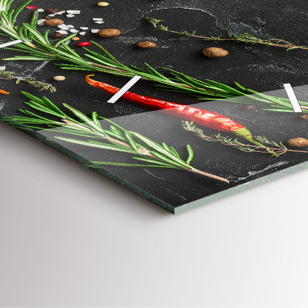 Horloge murale carrée Épices sur le comptoir