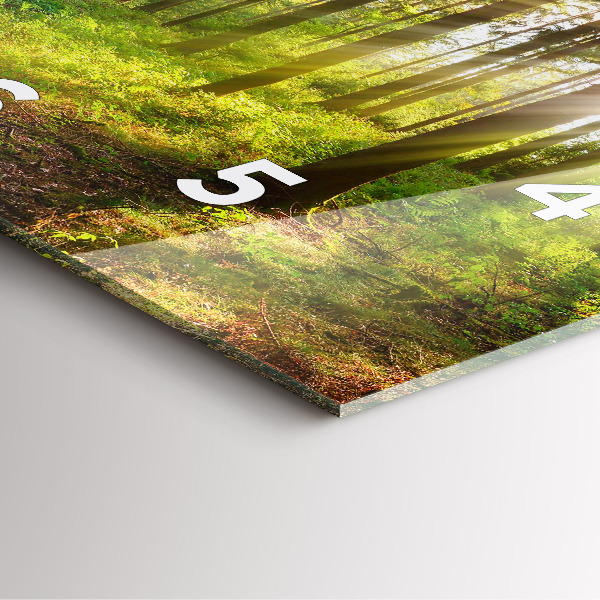 Pendule carrée en verre Lever de soleil dans la forêt