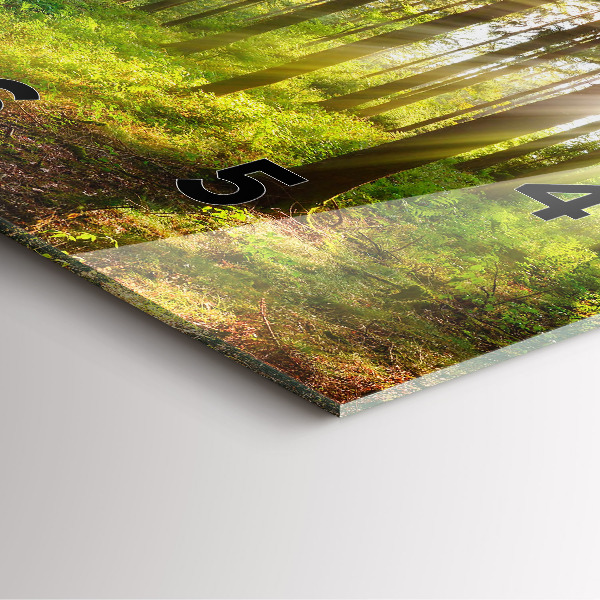 Pendule carrée en verre Lever de soleil dans la forêt