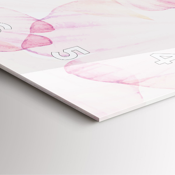 Horloge carrée en verre 'Pétales d''aquarelle'