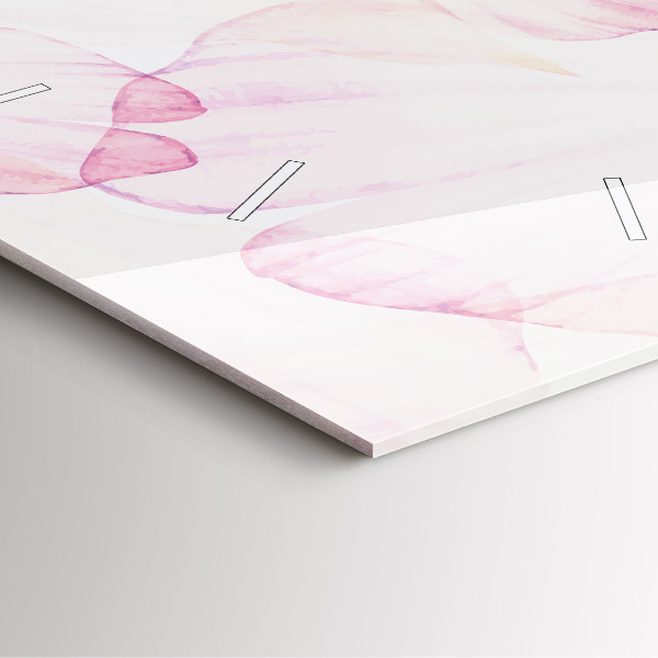 Horloge carrée en verre 'Pétales d''aquarelle'