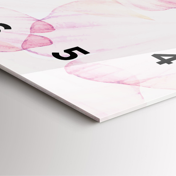 Horloge carrée en verre 'Pétales d''aquarelle'