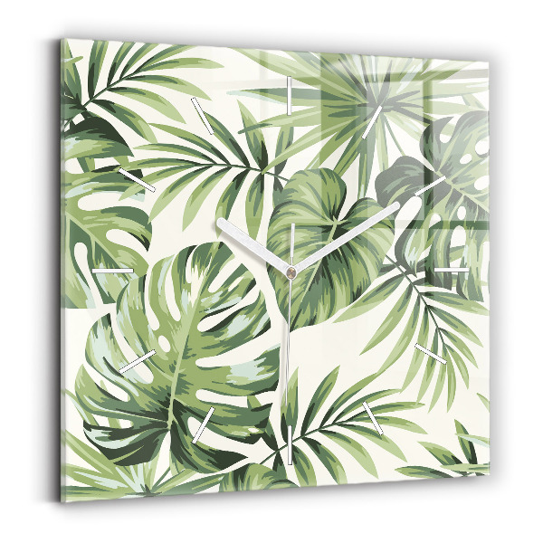 Horloge murale carrée Motif tropical