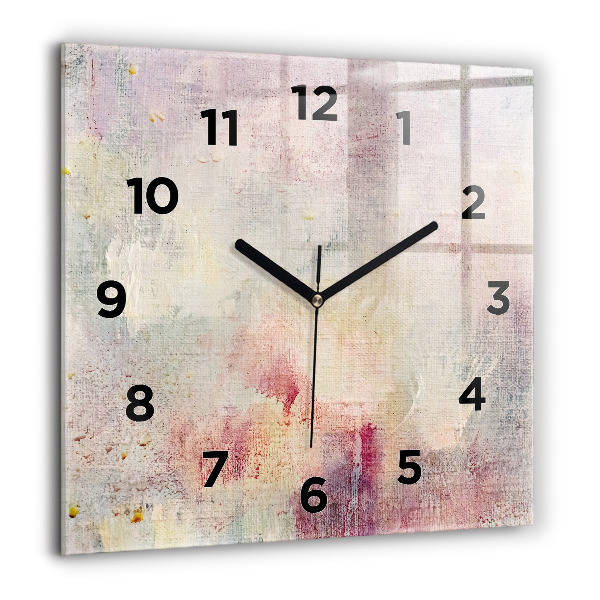 Horloge carrée en verre Abstraction peinte