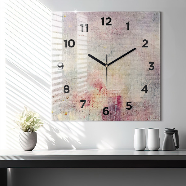 Horloge carrée en verre Abstraction peinte
