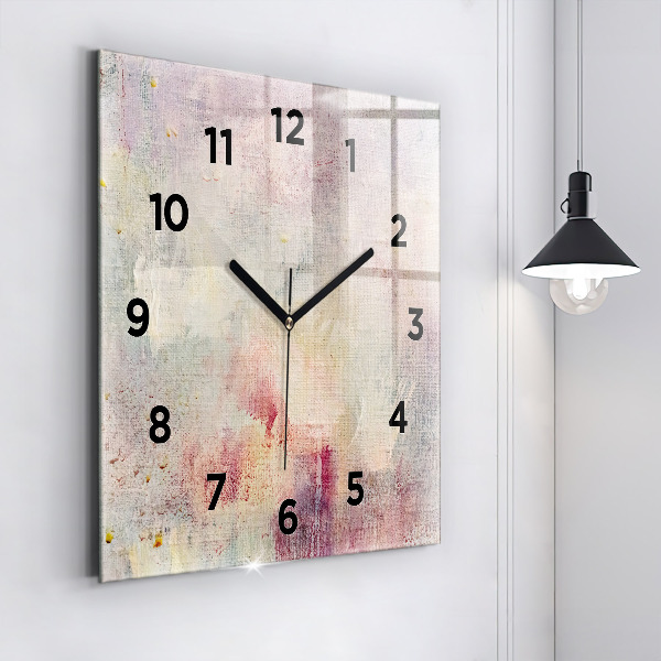 Horloge carrée en verre Abstraction peinte