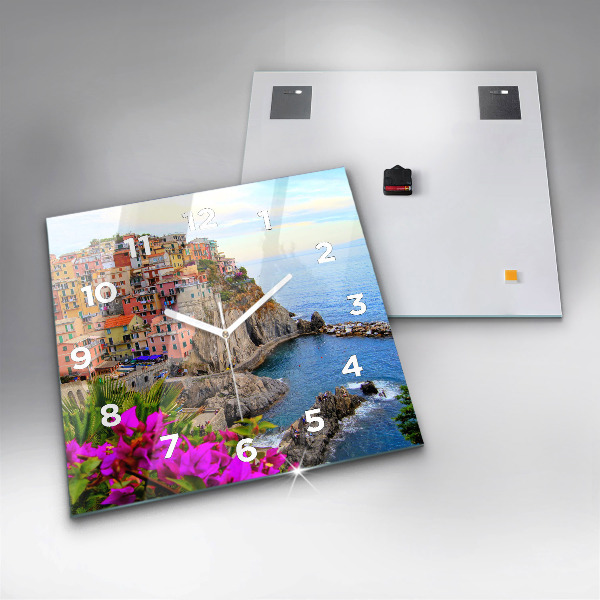Horloge murale carrée Côte des Cinque Terre