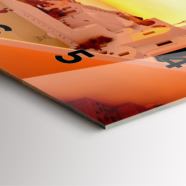 Horloge murale carrée Vieux moulin à vent à Santorin