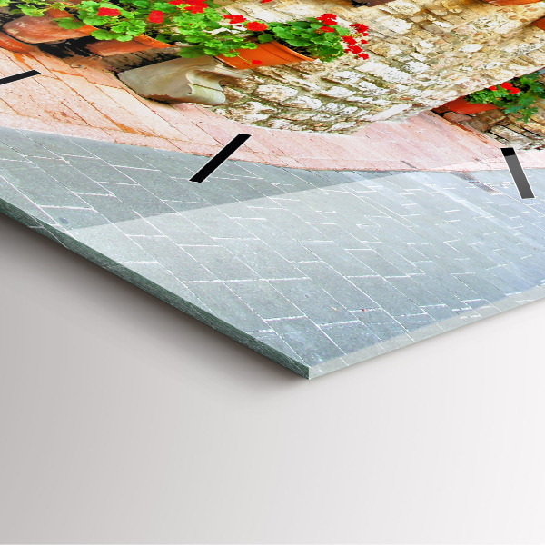 Horloge murale carrée Une rue pittoresque