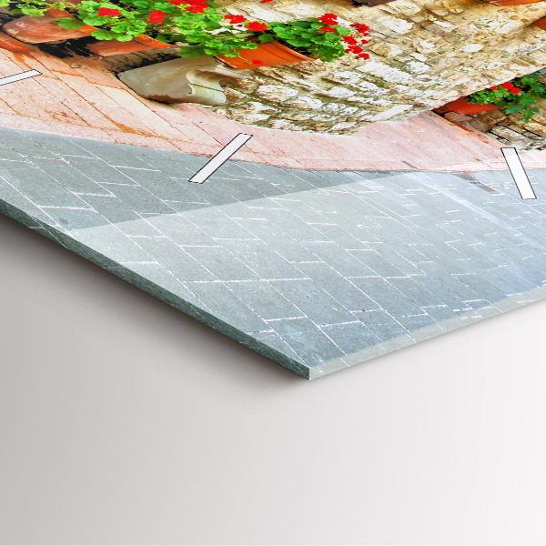 Horloge murale carrée Une rue pittoresque