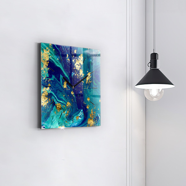 Horloge carrée en verre Abstraction moderne