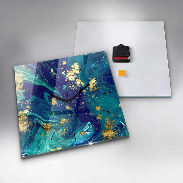 Horloge carrée en verre Abstraction moderne