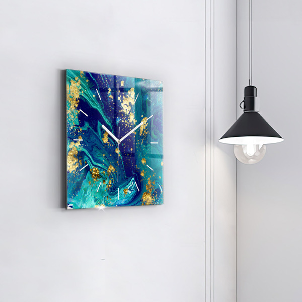 Horloge carrée en verre Abstraction moderne