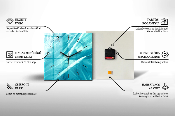 Horloge carrée en verre Abstraction moderne
