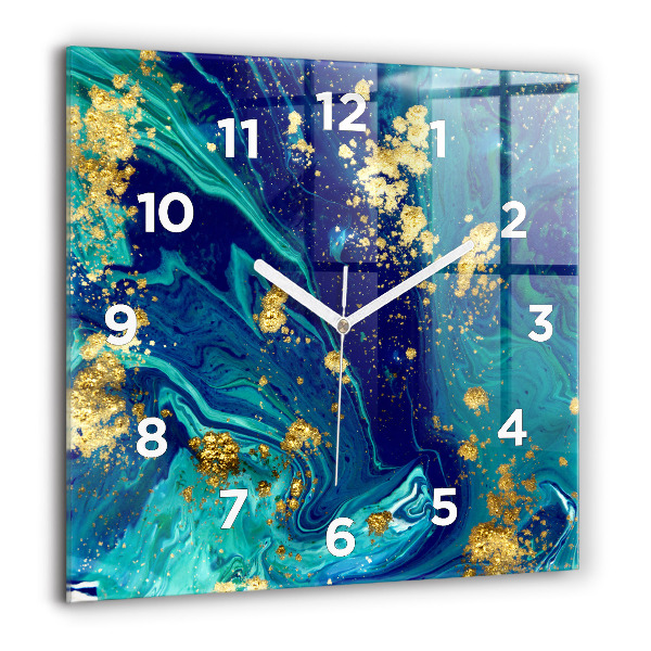 Horloge carrée en verre Abstraction moderne