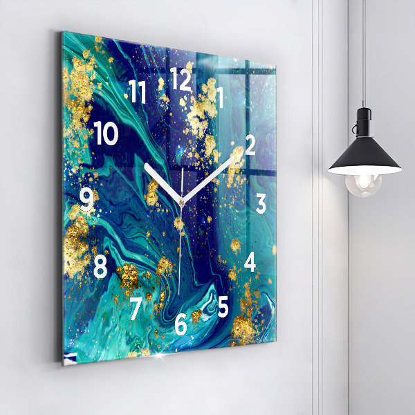 Horloge carrée en verre Abstraction moderne