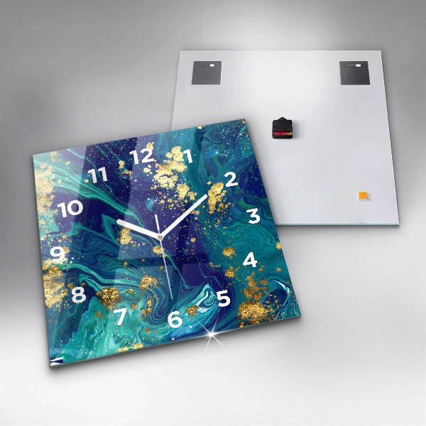 Horloge carrée en verre Abstraction moderne
