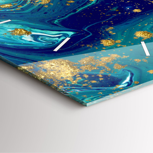 Horloge carrée en verre Abstraction moderne