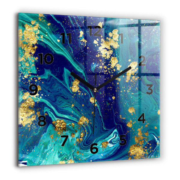 Horloge carrée en verre Abstraction moderne