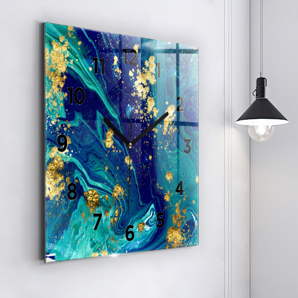 Horloge carrée en verre Abstraction moderne