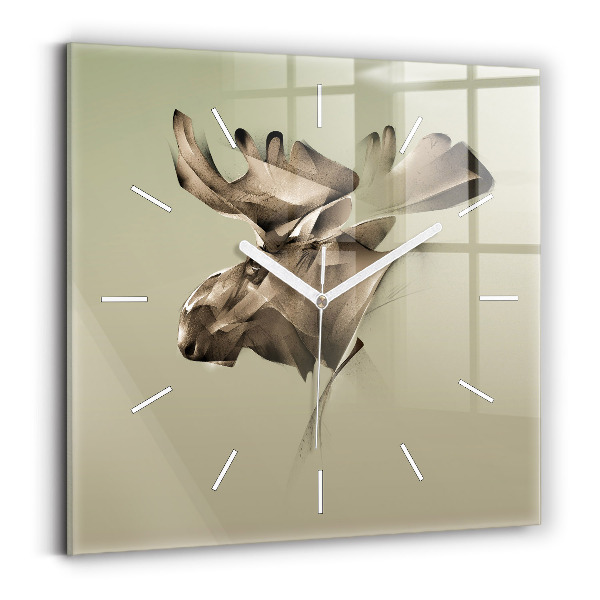 Horloge carrée en verre Orignal graphique