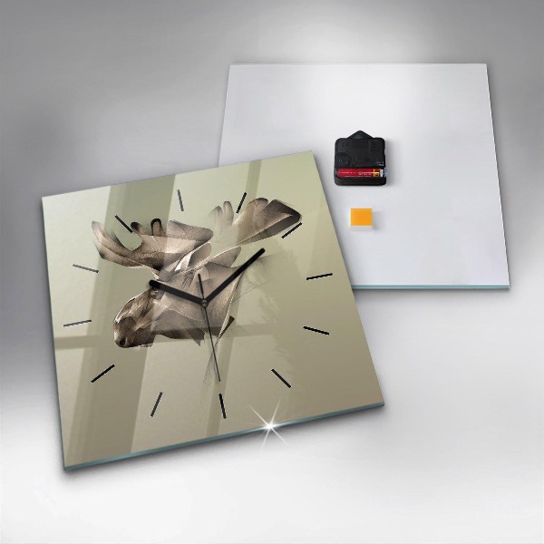 Horloge carrée en verre Orignal graphique