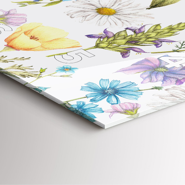 Horloge carrée en verre Composition florale