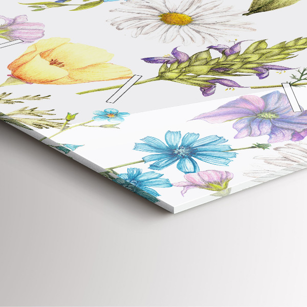 Horloge carrée en verre Composition florale